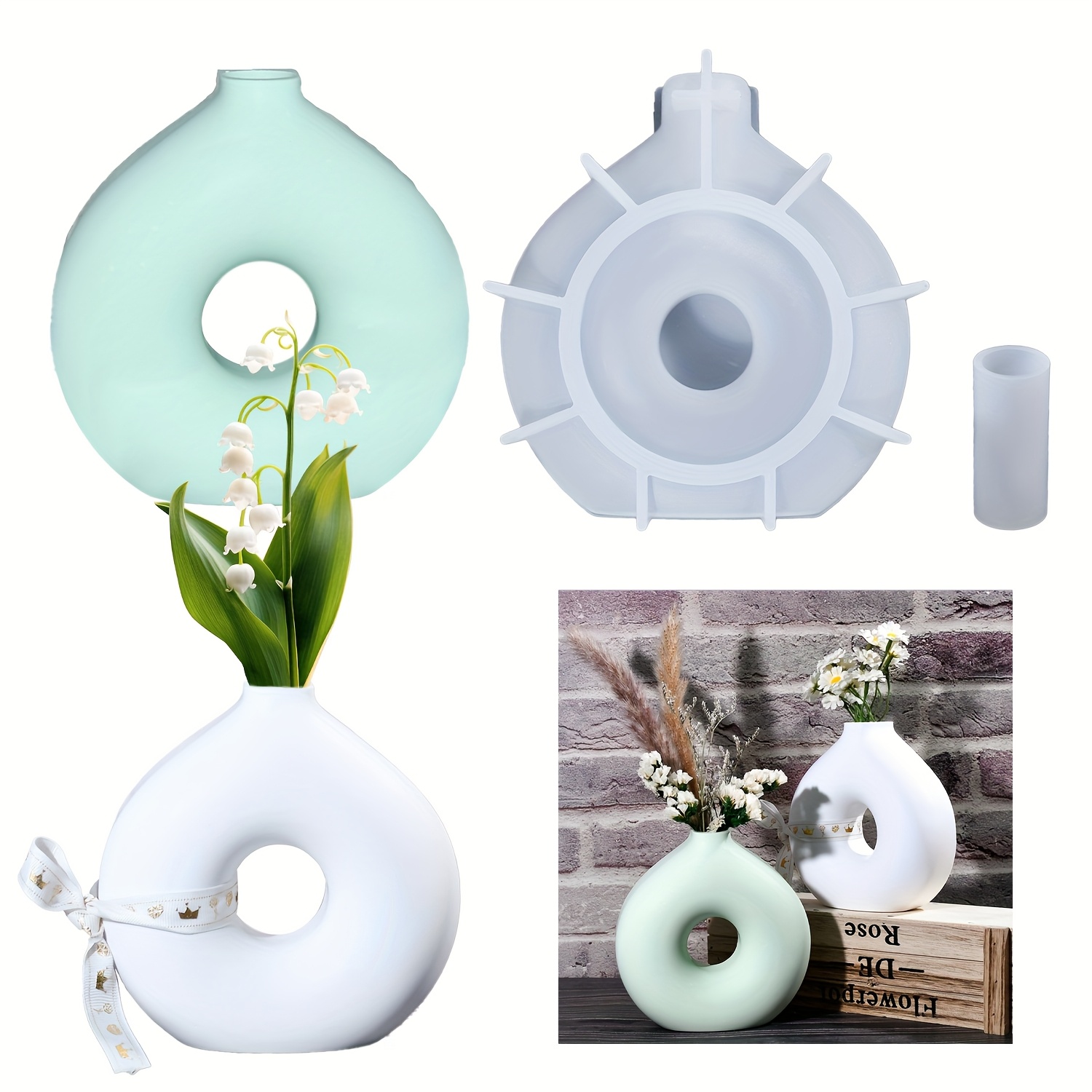 Resin Art Equipment - 1 DIY Round Vase Silicone Mould