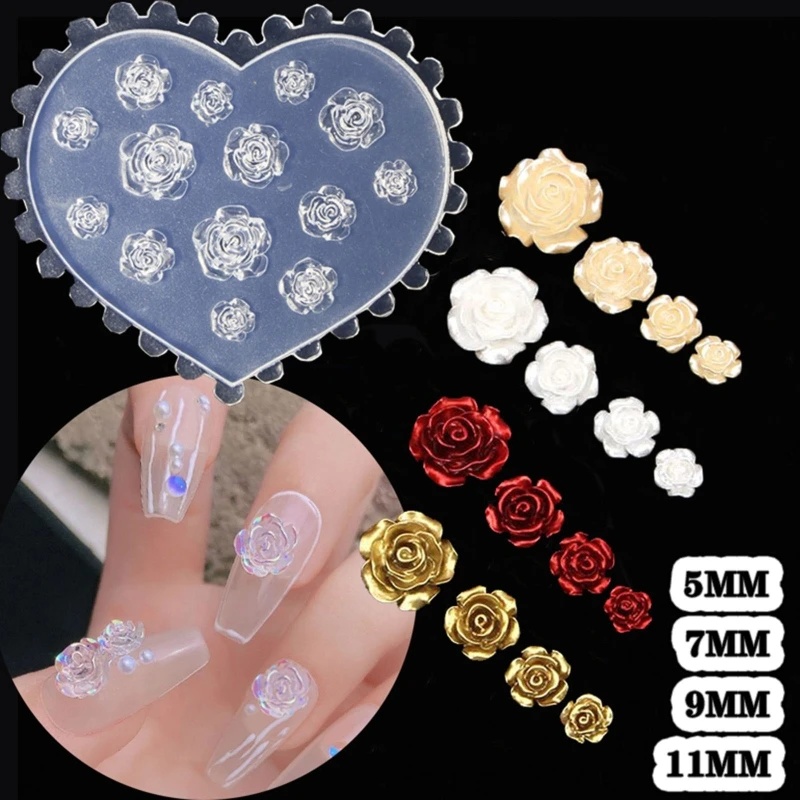Resin Art Equipment - 3D Rose Flower Nail Art Decorations