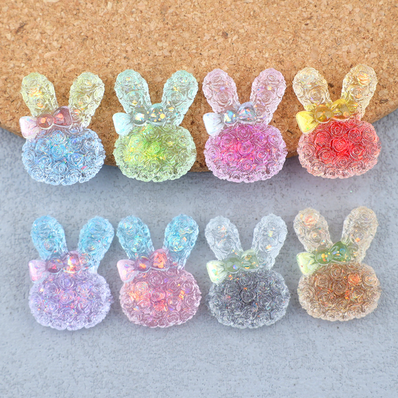 Resin Art Things - 5PCS 18*25mm Luminous Gradient Rabbit Resin