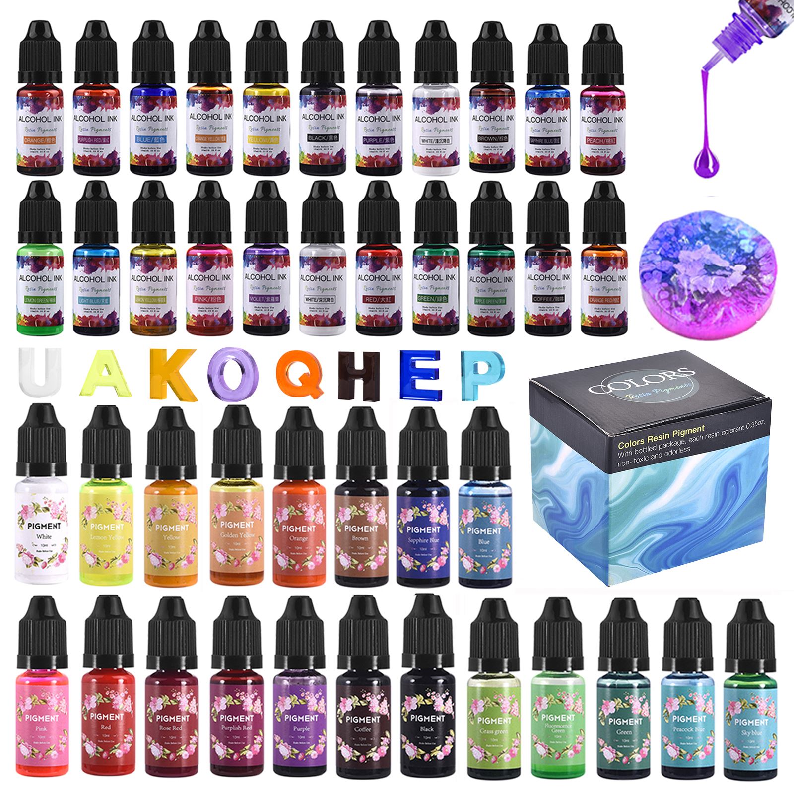 Resin Pigment Alcohol Ink - 1 Set Resin Pigment Kit Art
