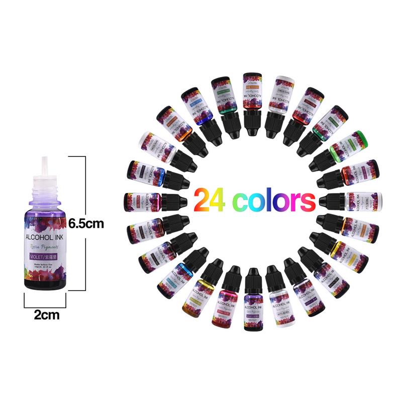 24 Color/Set 10ml  Resin Pigme - Resin Pigment Alcohol Ink recension och pris