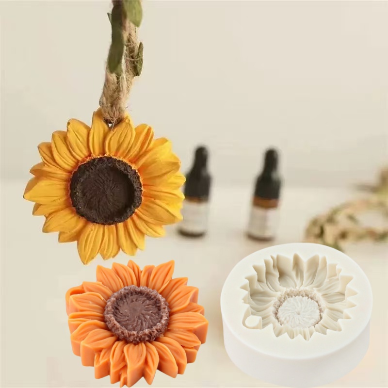 3D Sunflower Candle Mold Silic - Resin Art Clay recension och pris