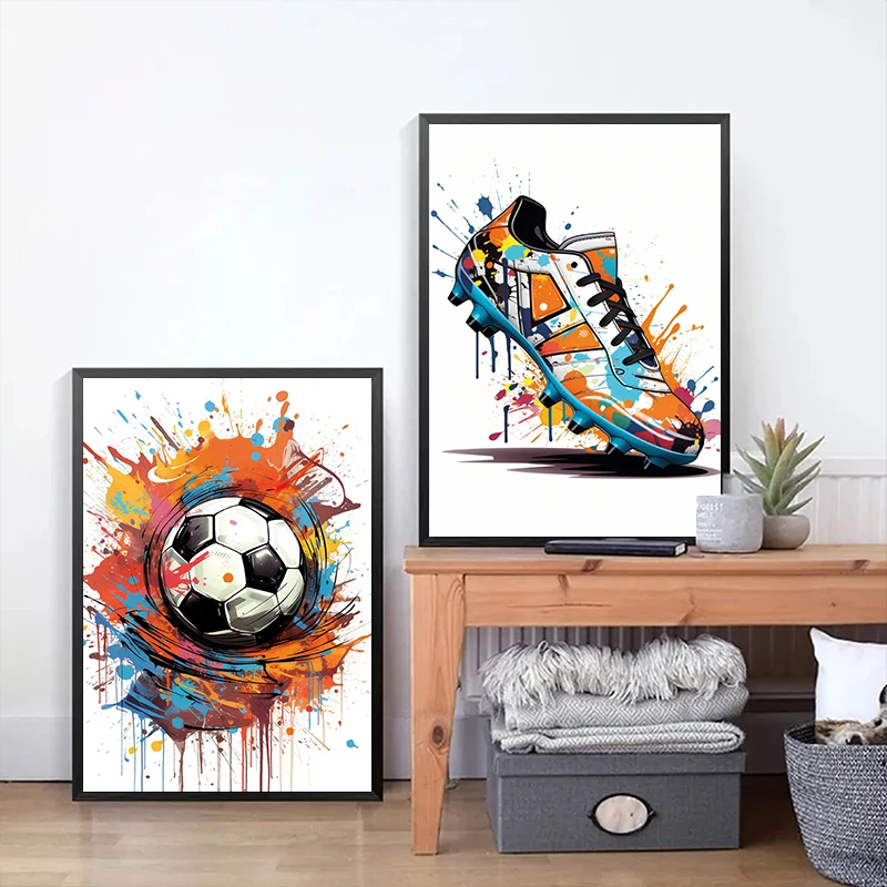 Fashion Graffiti Football Shoe - Resin Art On Canvas recension och pris