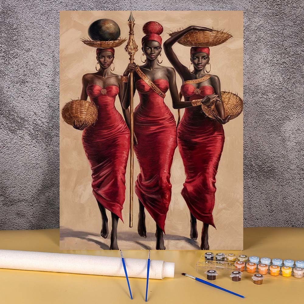 African Woman Paint By Numbers - Resin Art On Canvas recension och pris