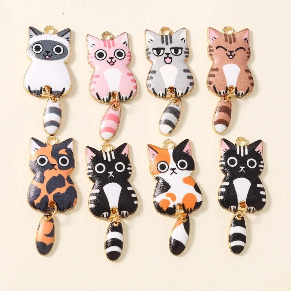 10Pcs 16×39mm Cute Cartoon Cat - Resin Art Kits For Adults recension och pris