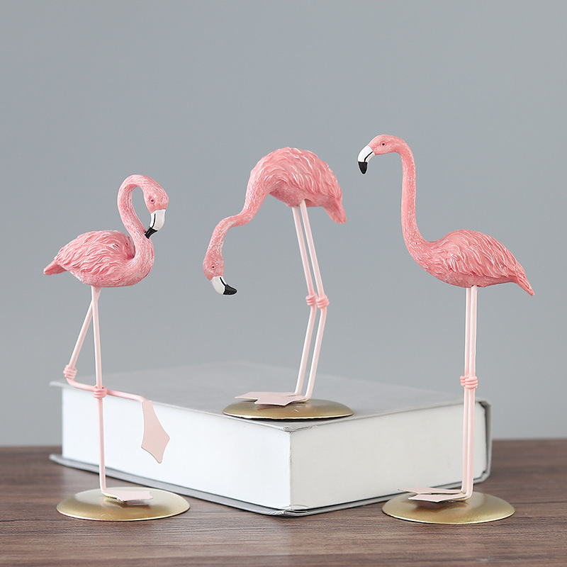 3PCS Pink Flamingo Figurines T - Resin Art Wedding Gift recension och pris