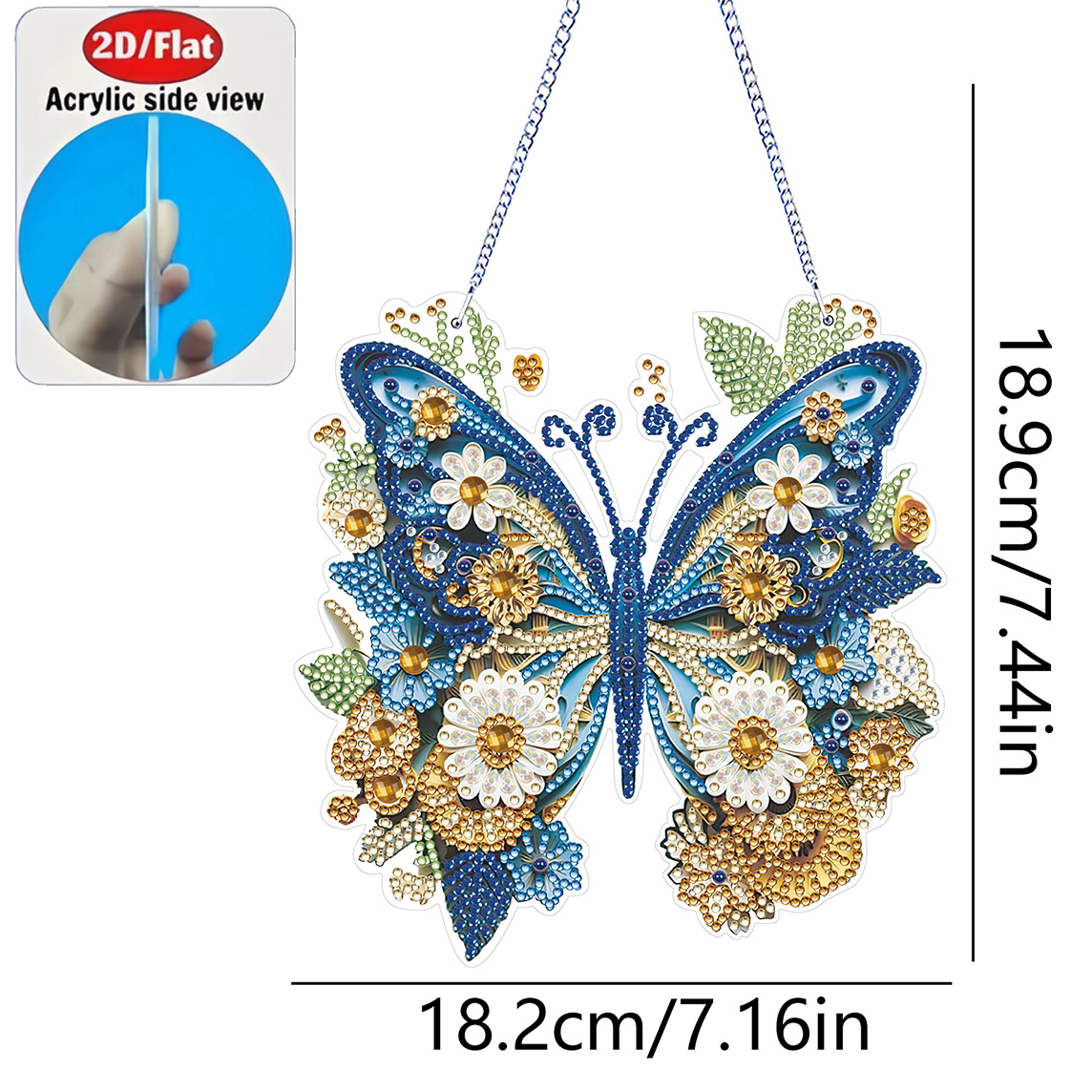 2D Flat Butterfly Ornament Acr - Resin Art Gift For Birthday recension och pris