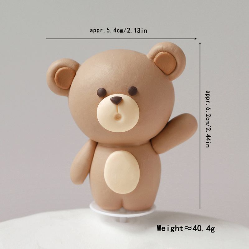 Soft Clay Cute Bear Cake Toppe - Resin Art Clay recension och pris