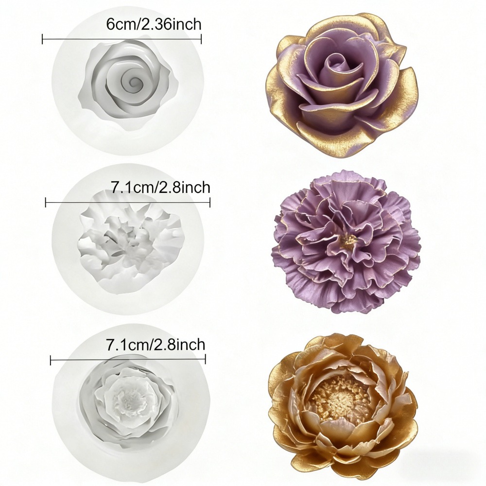 3-Piece Silicone Molds for Ros - Resin Art Wedding Gift recension och pris