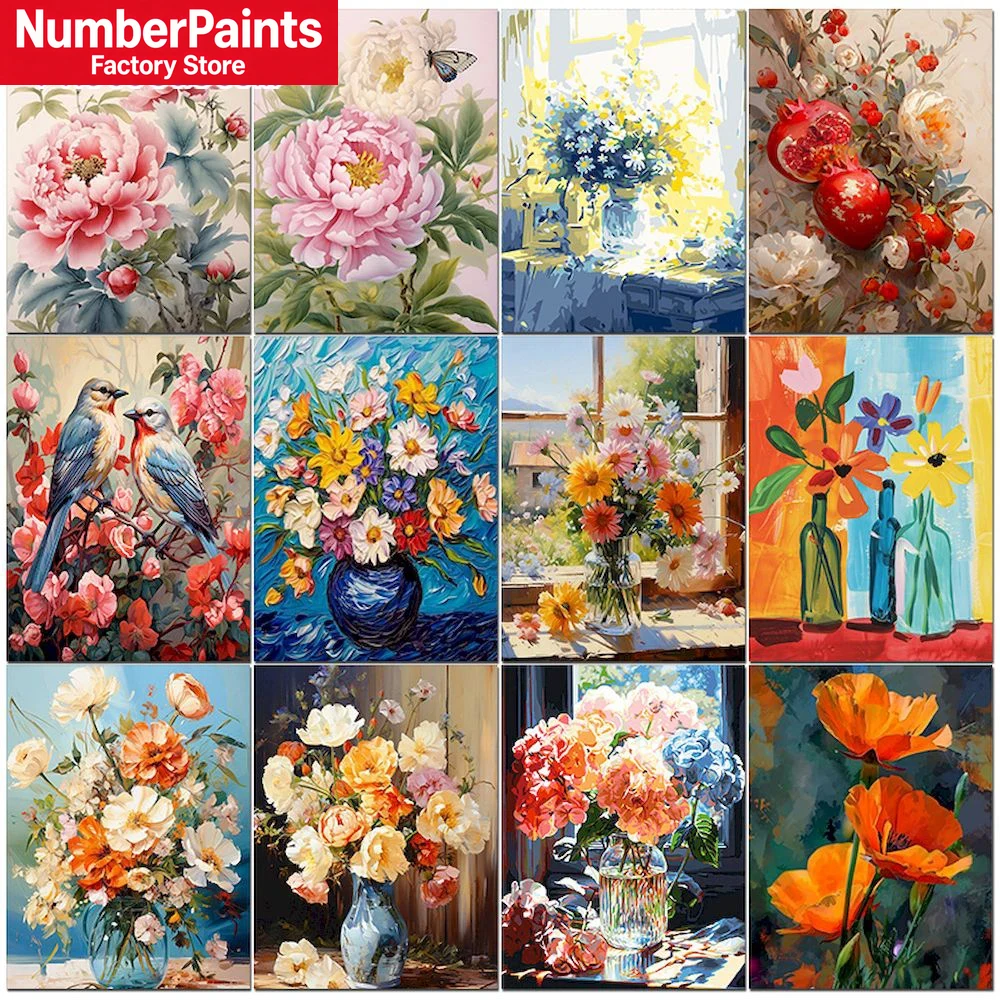 Paintings By Number Flower Sce - Resin Art On Canvas recension och pris