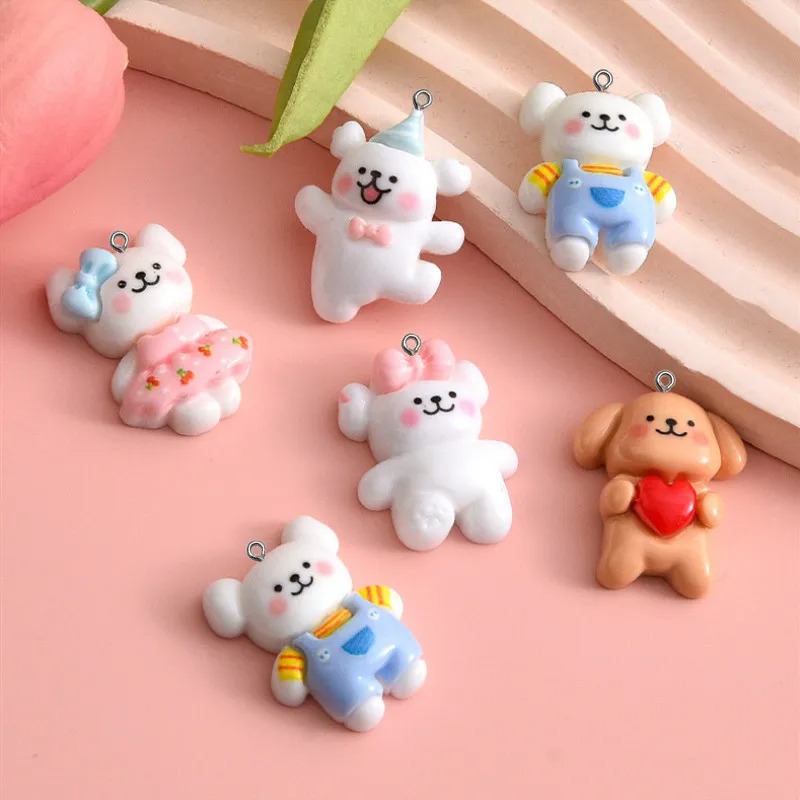 10pcs Cartoon Dog Resin Charms - Resin Art Bracelet recension och pris