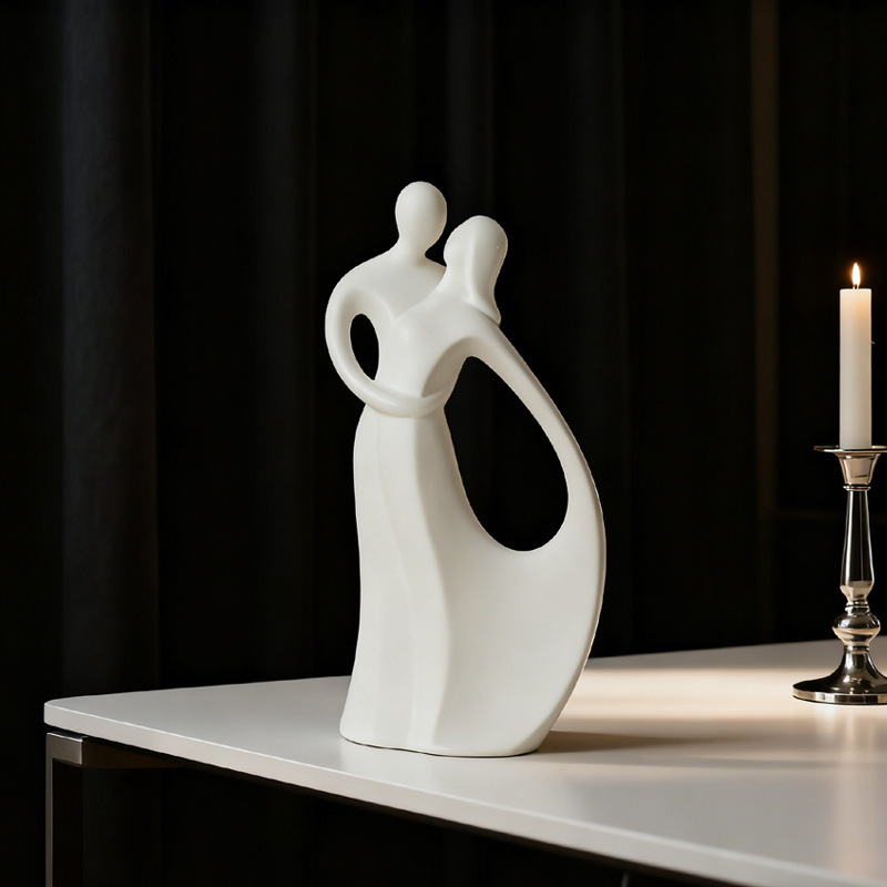 Nordic Ceramic Couple Hugging  - Resin Art Wedding Gift recension och pris