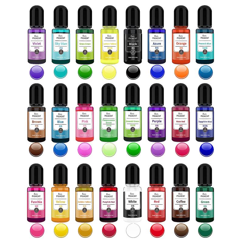 24 Color 10ml/Bottle Epoxy Res - Resin Pigment Alcohol Ink recension och pris