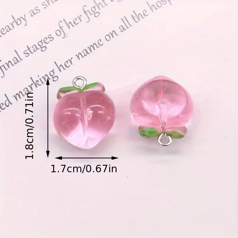 10Pcs Mini 3D Pink Peach Fruit - Resin Art Bracelet recension och pris