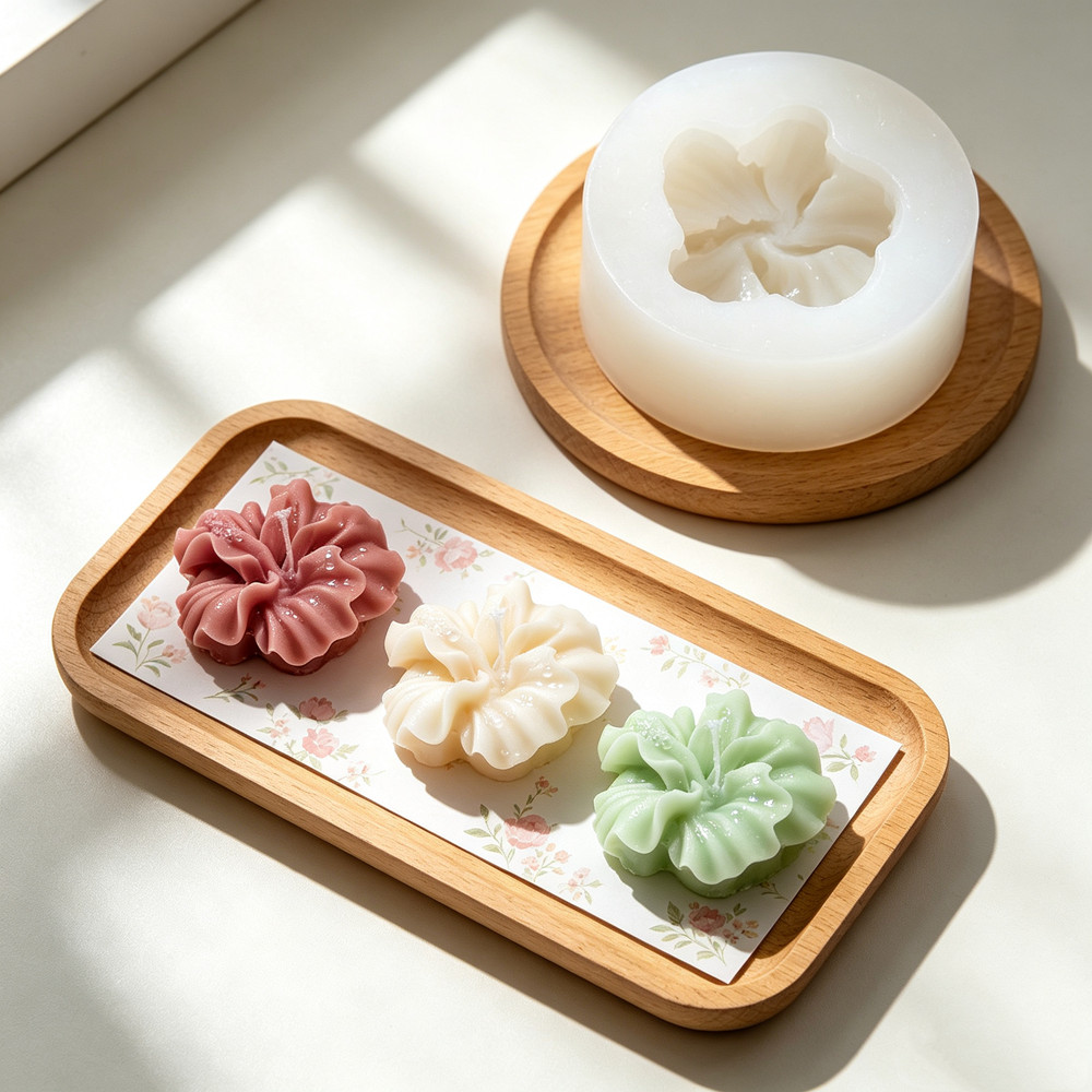 2pcs Hibiscus Flower Candle Mo - Resin Art Clay recension och pris